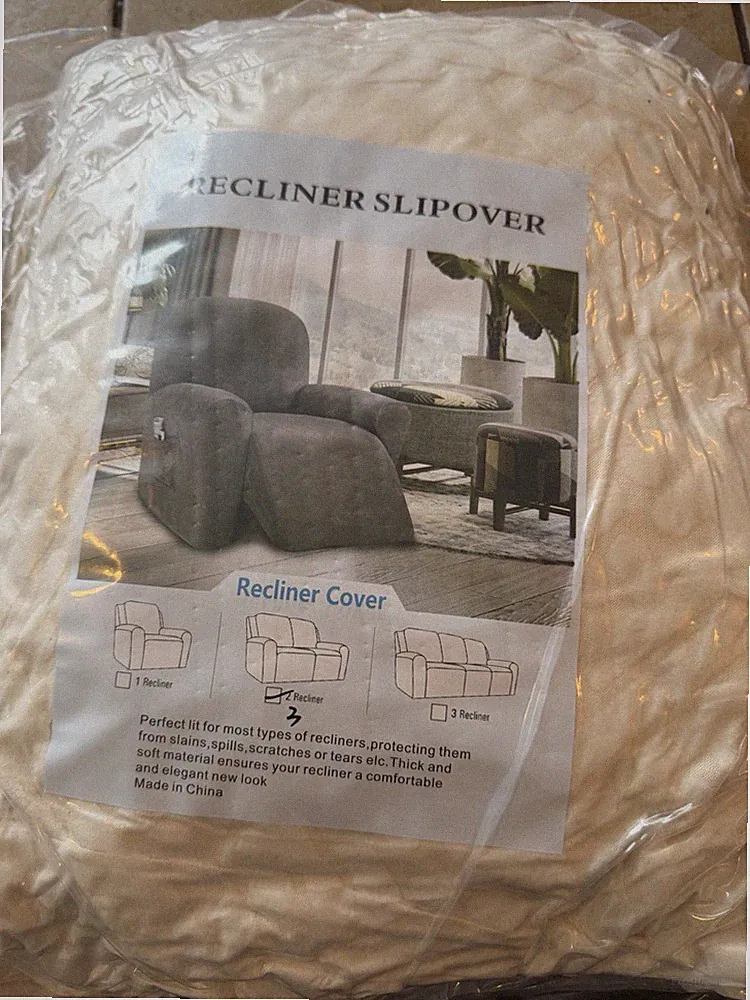 2 Recliner Sofa Cream Couch Cover