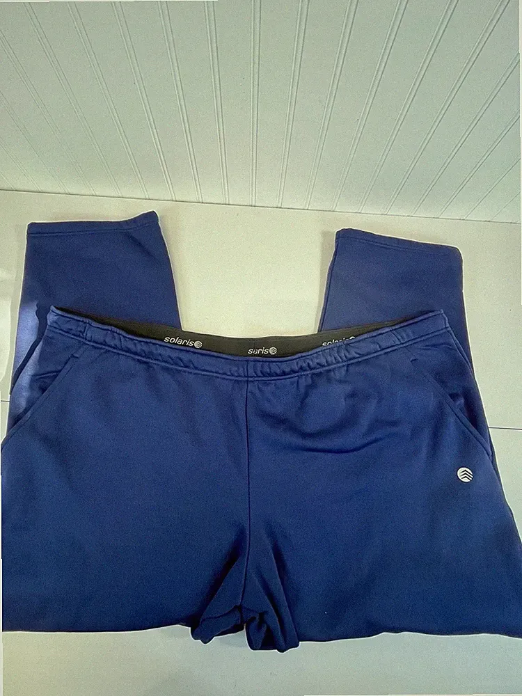 BIG & TALL SOLARIS Fleece Sweatpants Lounger Active Joggers Navy Mens Size 4XB