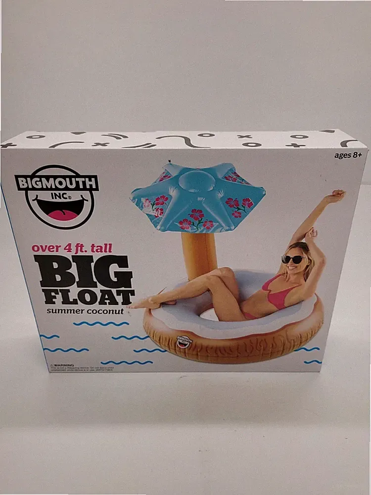 BIGMOUTH 4FT TALL BIG SUMMER COCONUT POOL FLOAT UMBRELLA LOUNGER