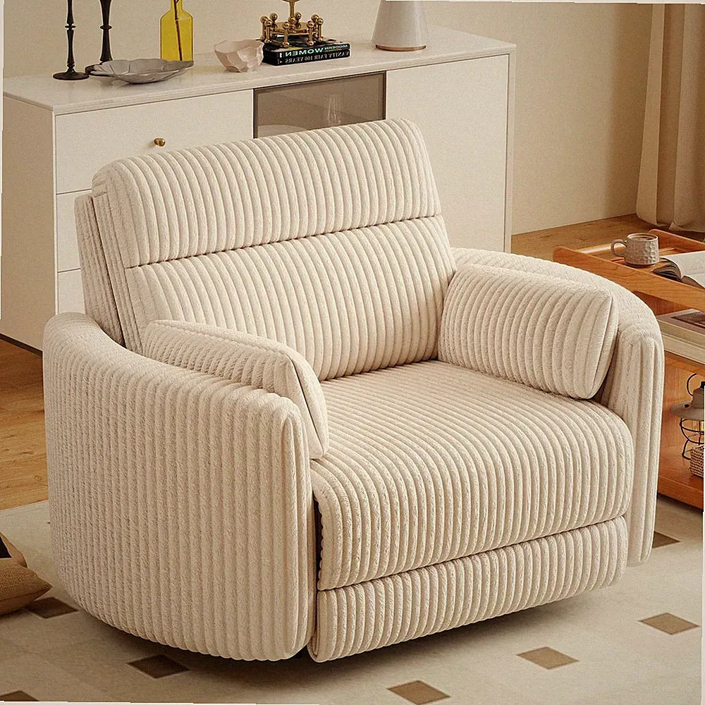 Canmov 52.4" Oversized Power Recliner Chair, Overstuffed Corduroy Recliner Sofa