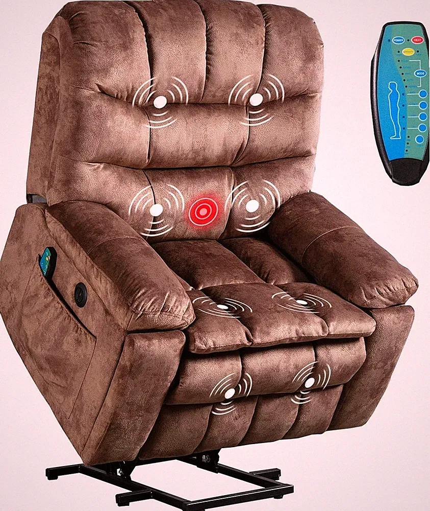 CANMOV Large Power Lift Recliner Chair with Massage and Heat for Elderly