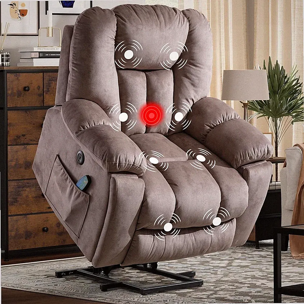 CANMOV Large Power Lift Recliner Chair with Massage and Heat, Overstuffed Soft