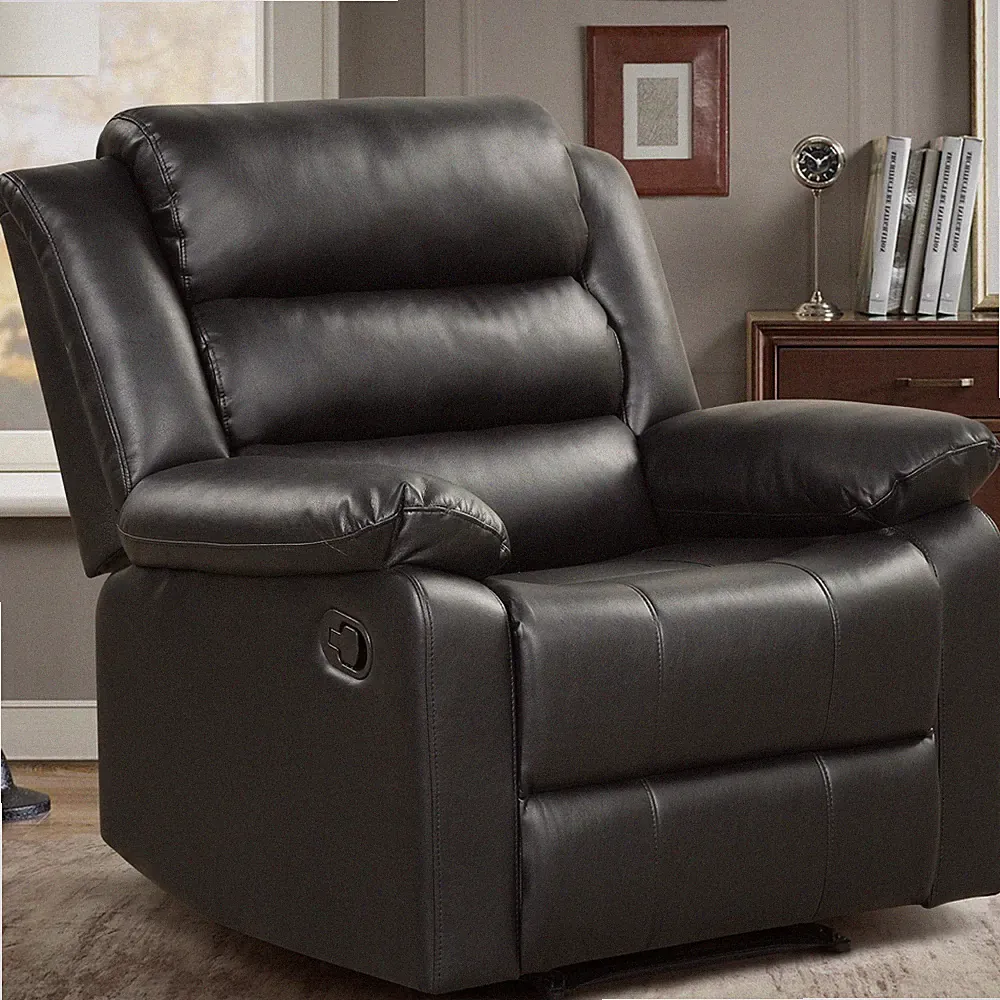 CANMOV Manual Recliner Comfortable Arms and Back Faux Leather Reclining Chair