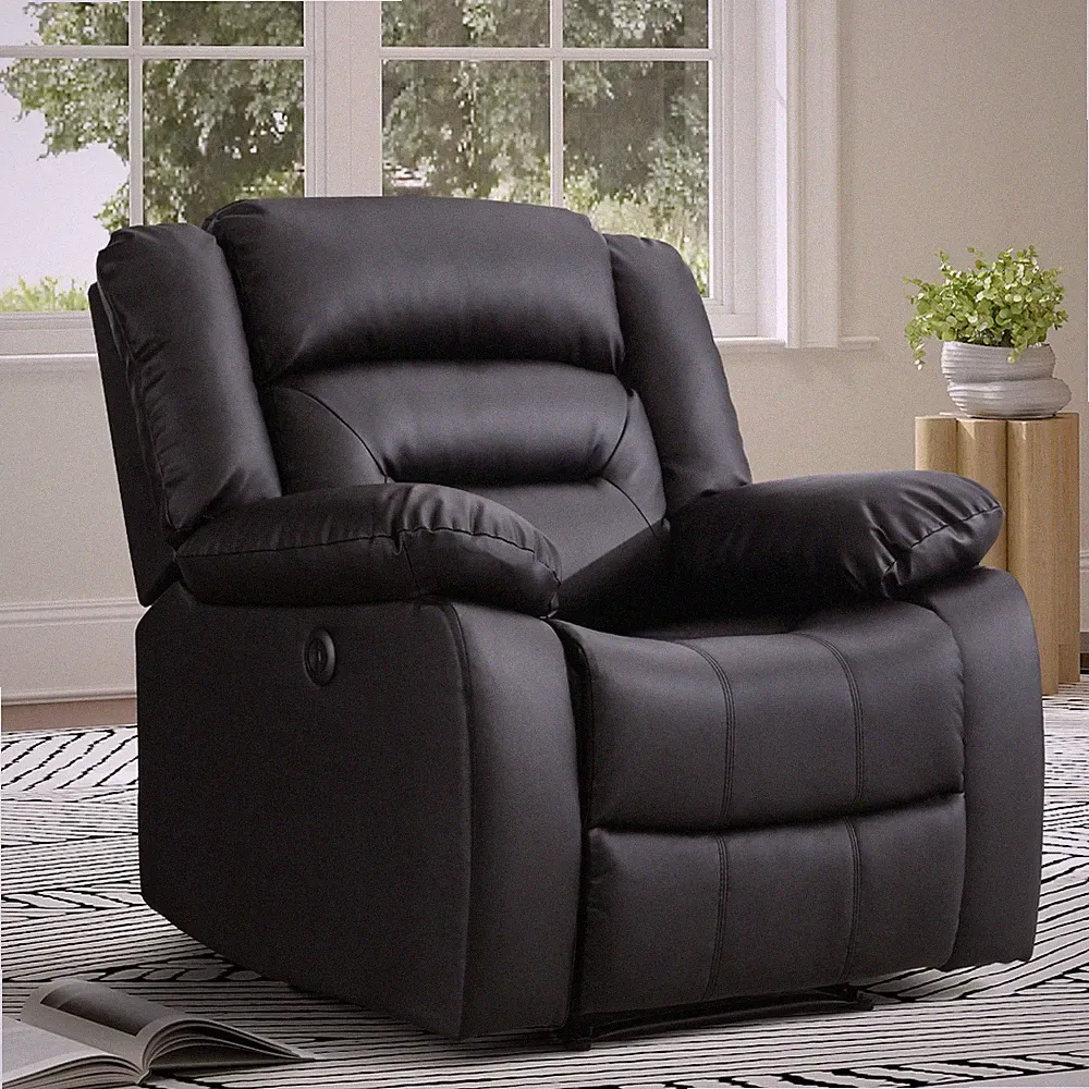 CANMOV Power Recliner Electric Leather Sofa Chair for Living Room Theater Seat