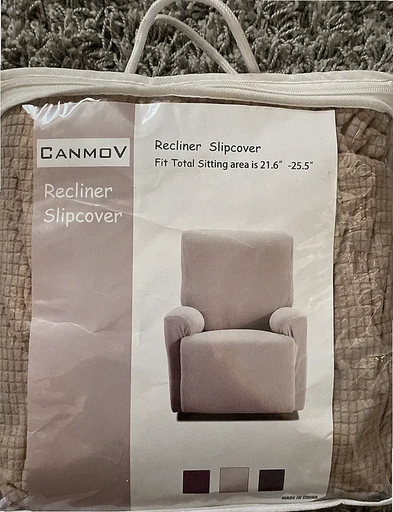 Canmov Recliner Slipcover Fit Total Sitting Are 21.6-25.5” Brand New Brown/Tan