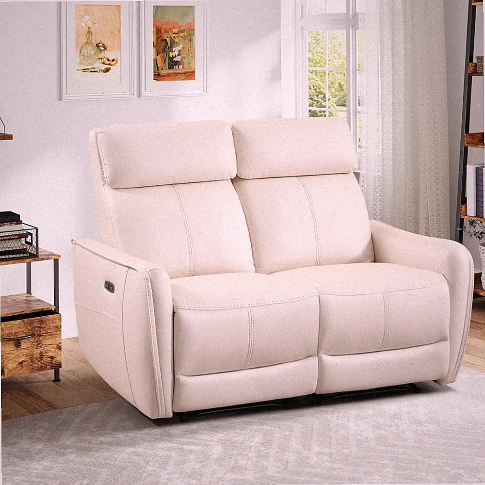 CANMOV Reclining Loveseat Sofa, 2-Seater Faux Leather Electric Recliner