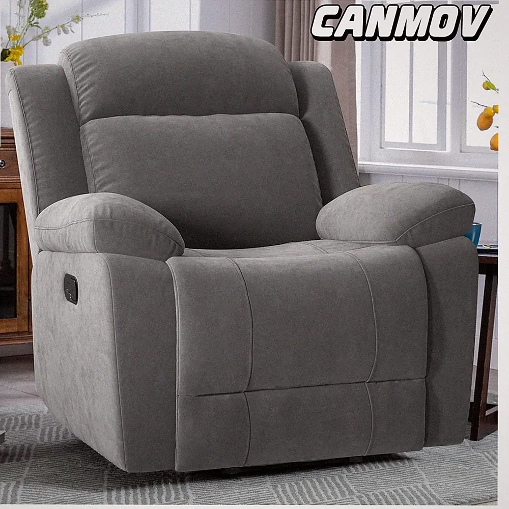 CANMOV Rocker Recliner Chair , Manual Recliners with Overstuffed Backrest