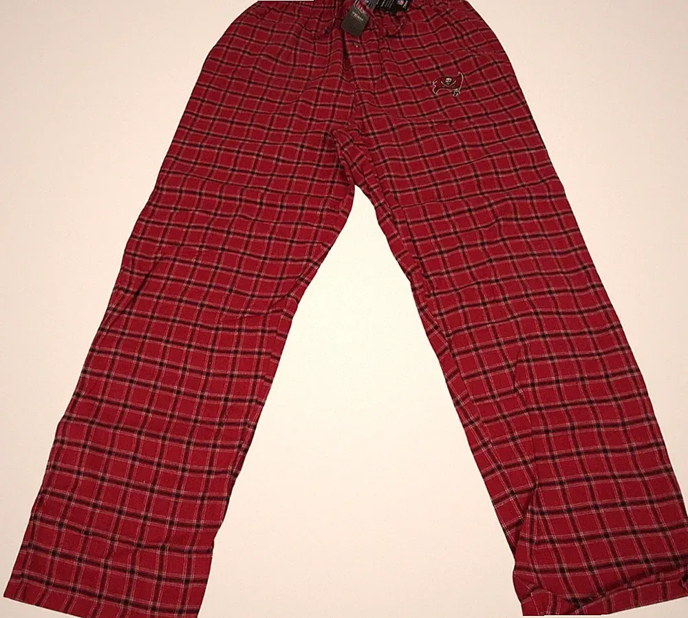 Tampa Bay Buccaneers Mens Big & Tall Sizes L-XL-6XL Plaid Lounger Pajama Pants